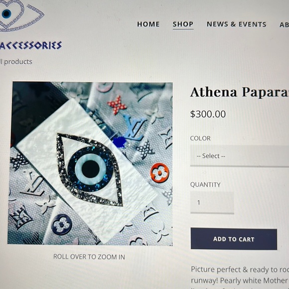 Mother of Pearl  and Gold lined confetti eye clutch. - Picture 3 of 5